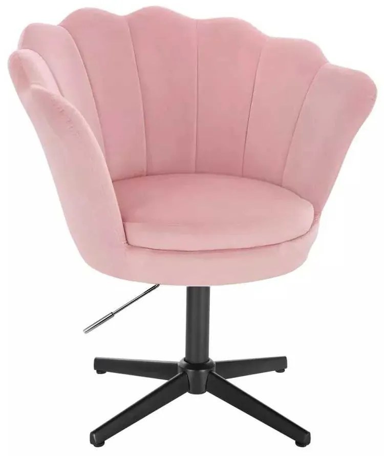 LuxuryForm DESIGN Kreslo FREY VELUR na čiernom kríži - ružové