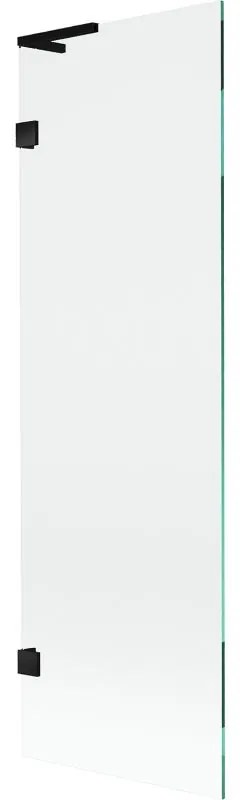 Mexen, Mexen Lunar L 1-krídlová vaňová zástena 60 x 150 cm, transparentná, čierna - 897L-060-000-70-00