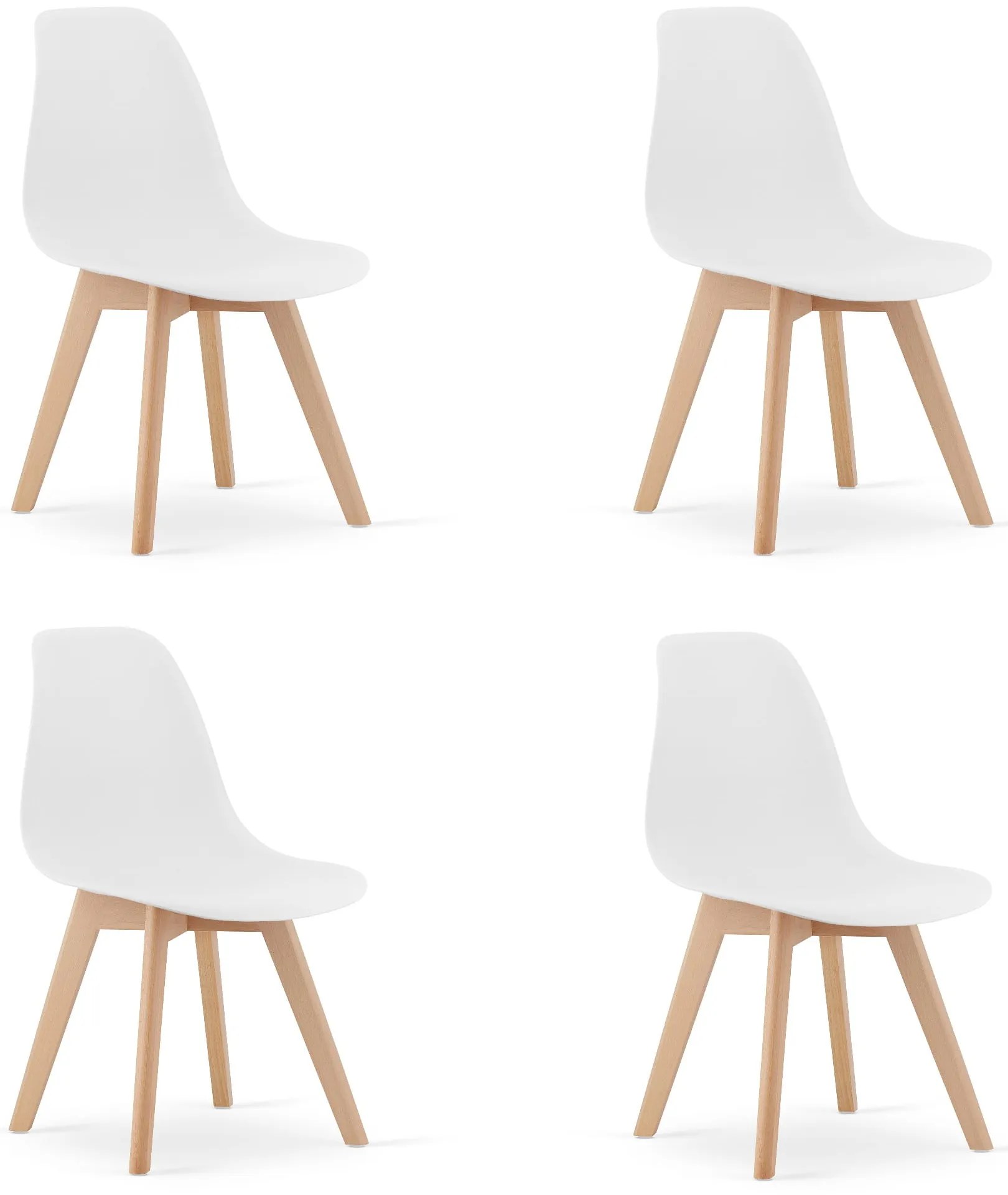 Sada 4ks jedálenských stoličiek KITO bielych