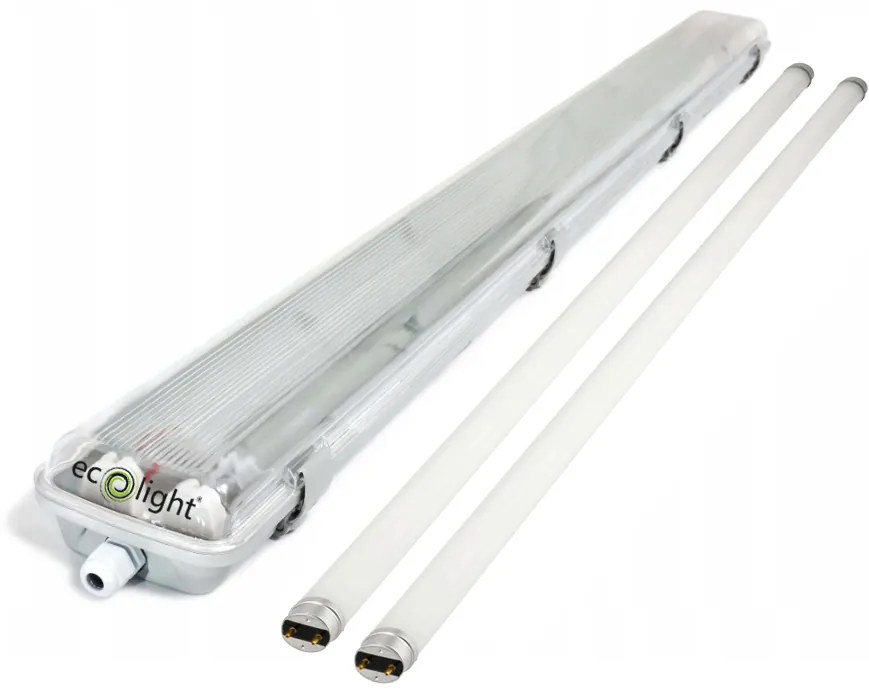 Svietidlo ECOlight + 2x LED trubica - G13 - 120cm - 18W - 1800lm neutrálna biela - SADA