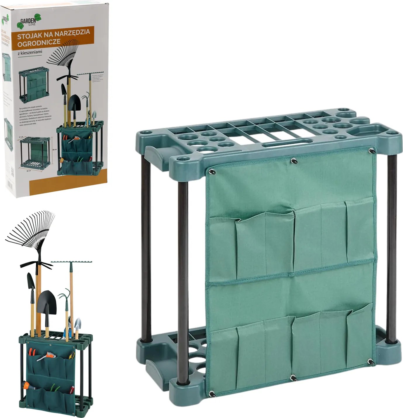 Garden Line Stojan na záhradné náradie s vreckami 58 x 31 x 60 cm *1548