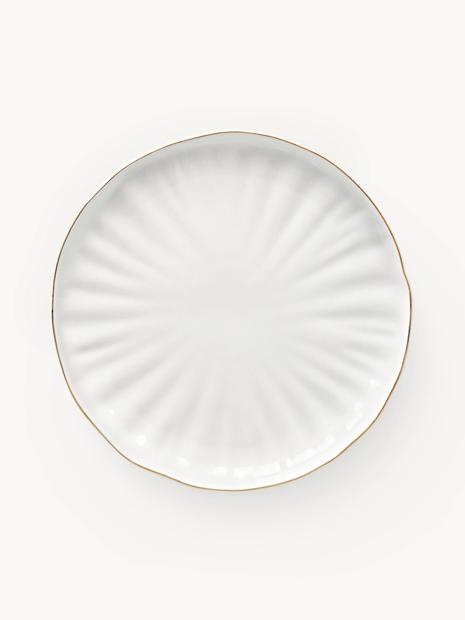 Plytké taniere's reliéfom z porcelánu Sali, 2 ks