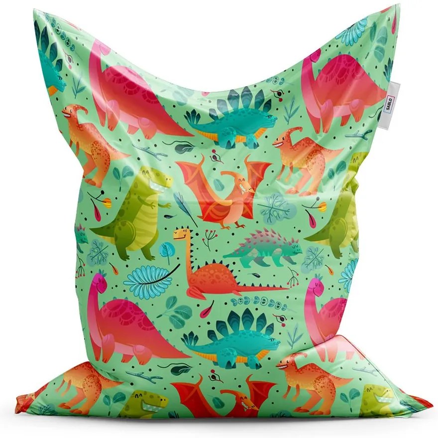 Sedací vak Classic dinosauri v tráve - detský, farebná