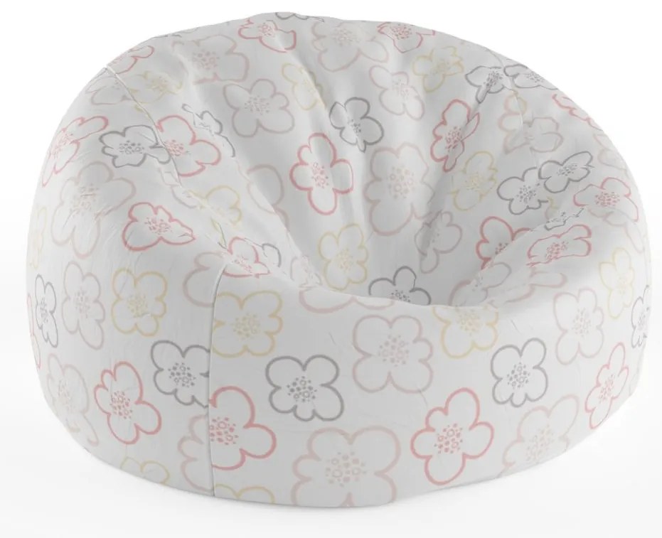 Sedací vak Cocoon detské kvítie - detský, krémová