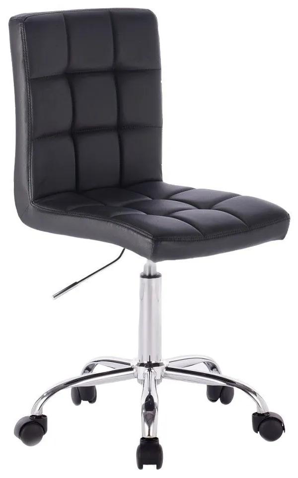 LuxuryForm DESIGN Stolička TOLEDO na striebornej podstave s kolieskami - čierna