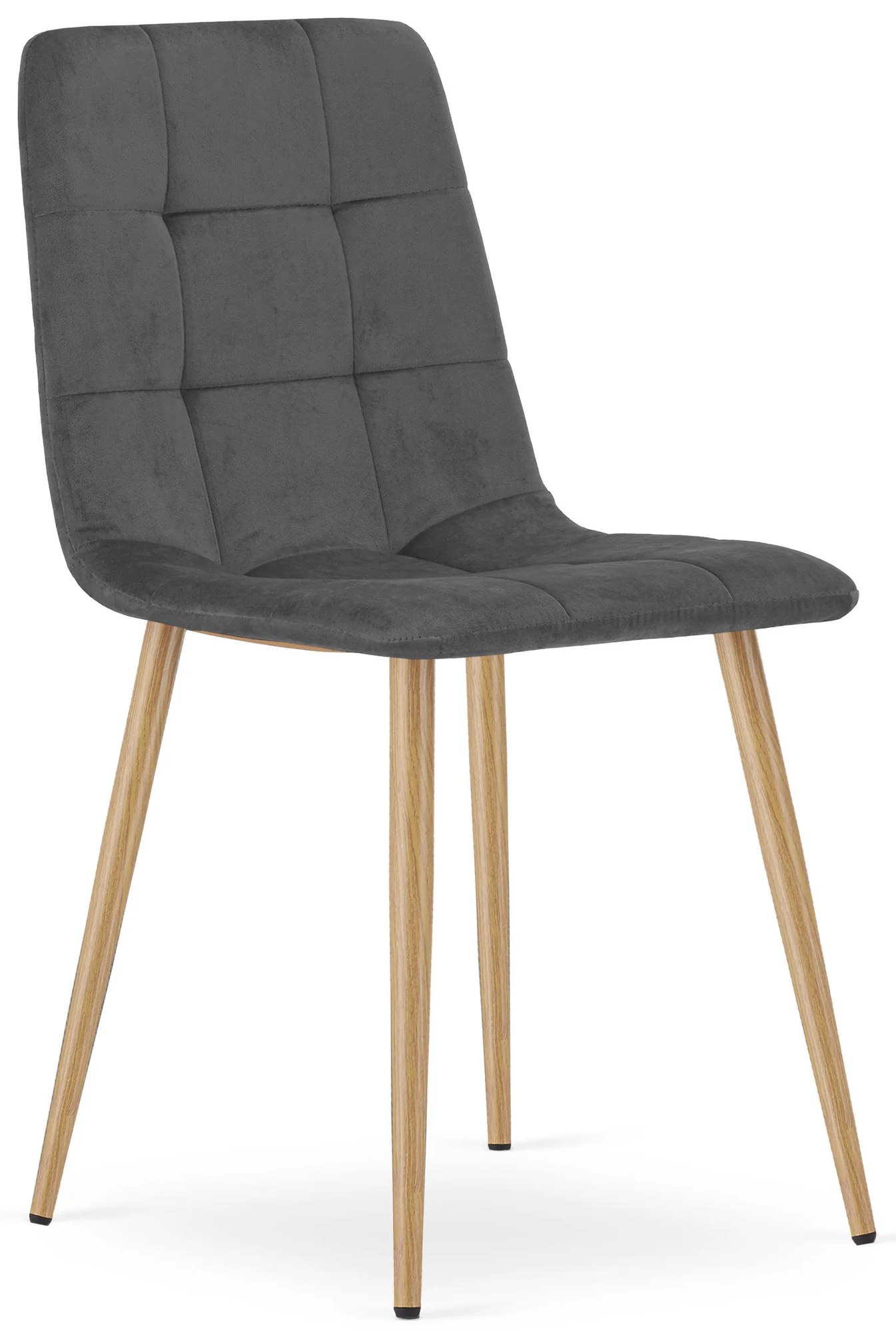 Tmavo sivá zamatová stolička KARA