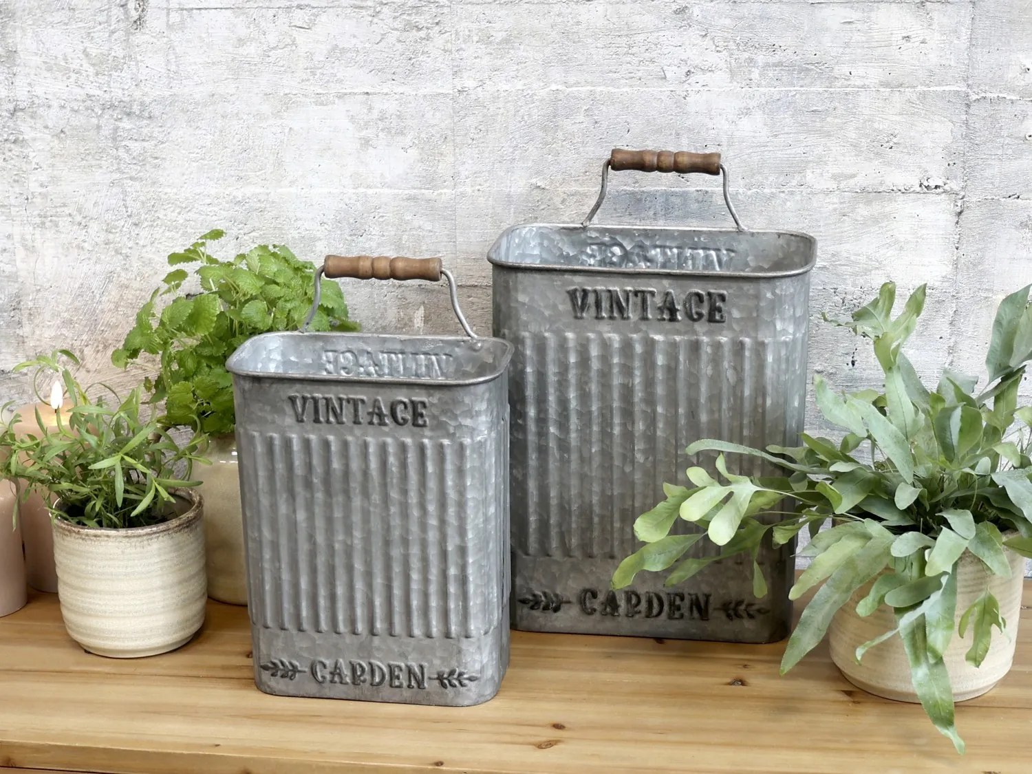 2ks zinkový antik box na kvety Vintage - 25*15*37cm 2ks zinkový antik box na kvety Vintage - 25*15*37cm