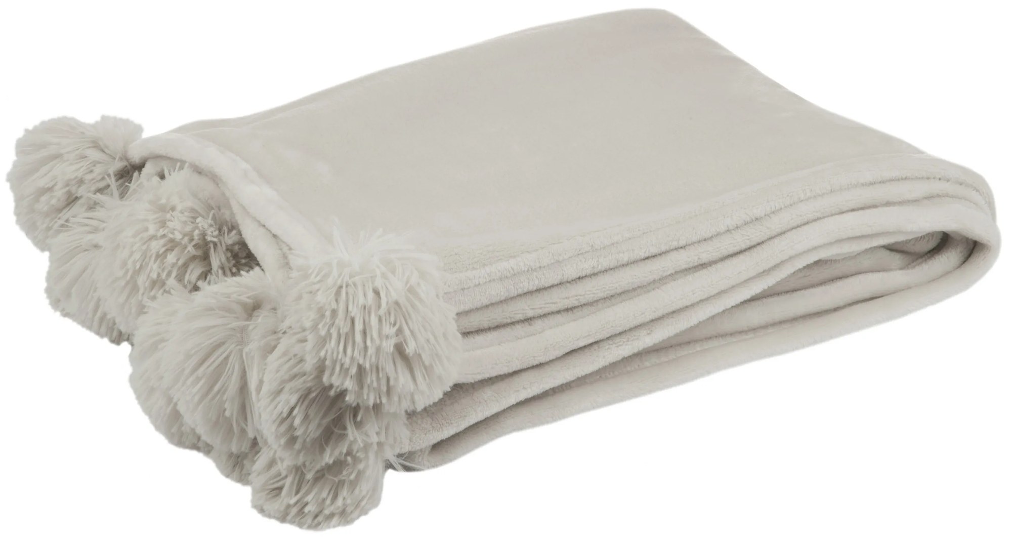 Svetlo šedá deka s bambulkama - 170 * 130 * 1 cm