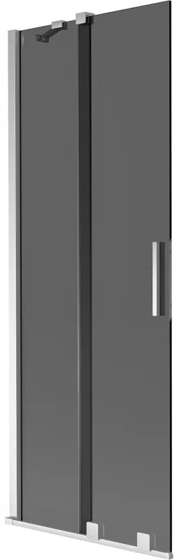 Mexen Velar, 2-krídlová posuvná vaňová zástena 70 x 150 cm, 8mm šedé sklo, chrómová, 896-070-000-41-01