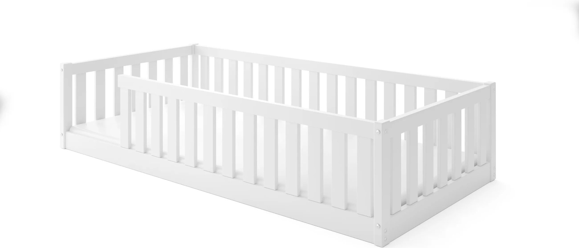 Posteľ BELLA SIMA 190x90 Montessori z masívu – biela