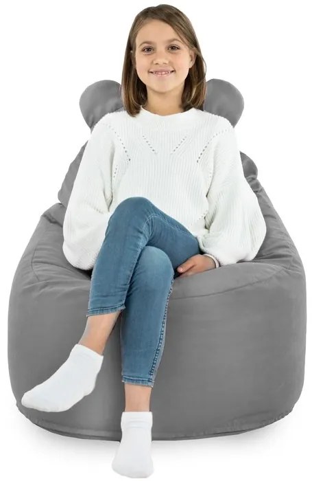 Detské kreslo Sako TEDDY – mäkké plyšové kreslo pre najmenších Farba: Sivý