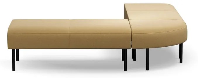 Rohová pohovka bez operadla VARIETY, vonkajší oblúk, látka Pod CS, žltá