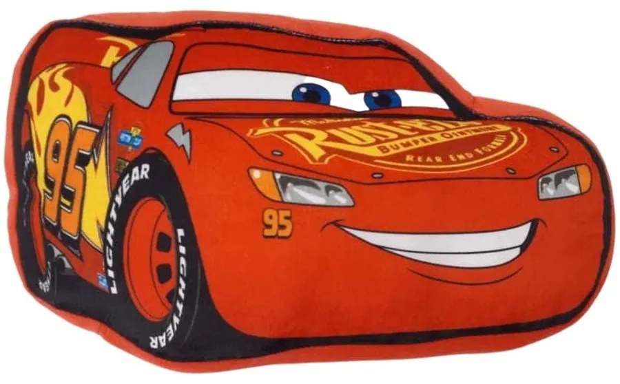 Tvarovaný 3D vankúšik Blesk McQueen - Autá - Cars - 38 x 23 cm