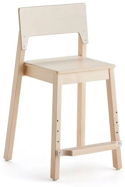 Vysoká detská stolička LOVE, V 500 mm, breza, laminát - breza