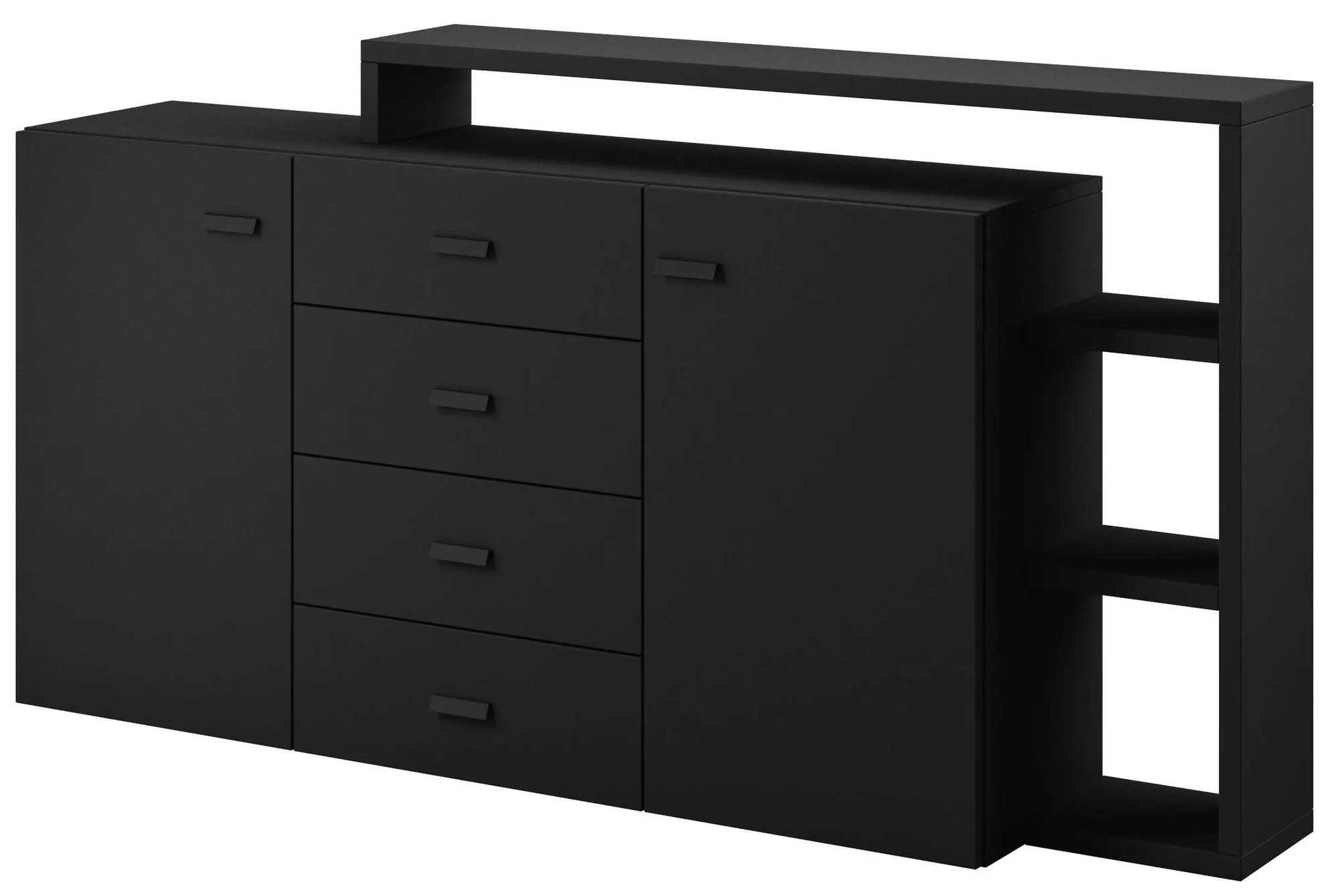 Komoda Bilsby Typ 27 (čierna + čierna matná). Akcia -20%. Vlastná spoľahlivá doprava až k Vám domov. 1030553