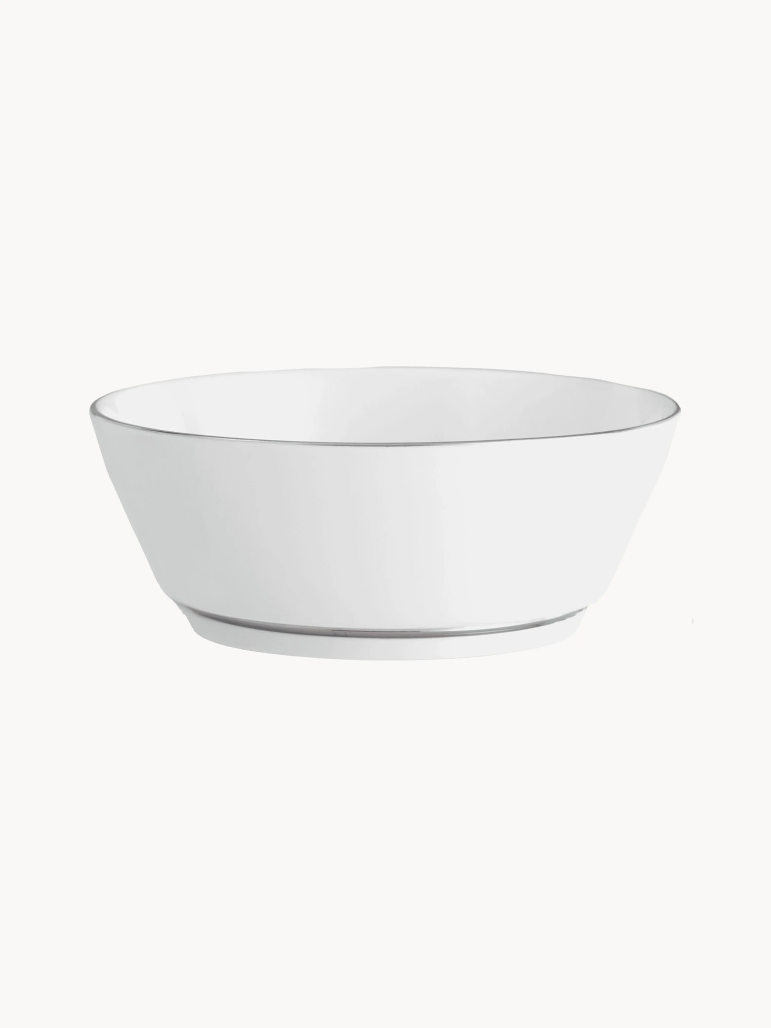 Ručne vyrobená miska z porcelánu's ručne maľovaným platinovým okrajom Vitruv, 2 ks
