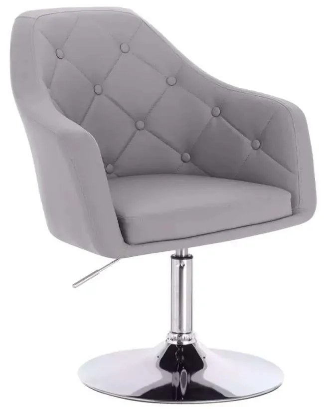 LuxuryForm DESIGN Kreslo ANDORA na striebornom tanieri - šedé