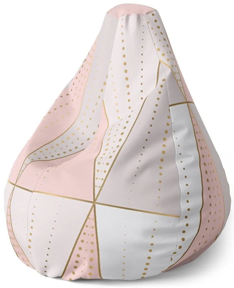 Sedací vak Pear ružovosivé ihlany - detský, ružová / sivá