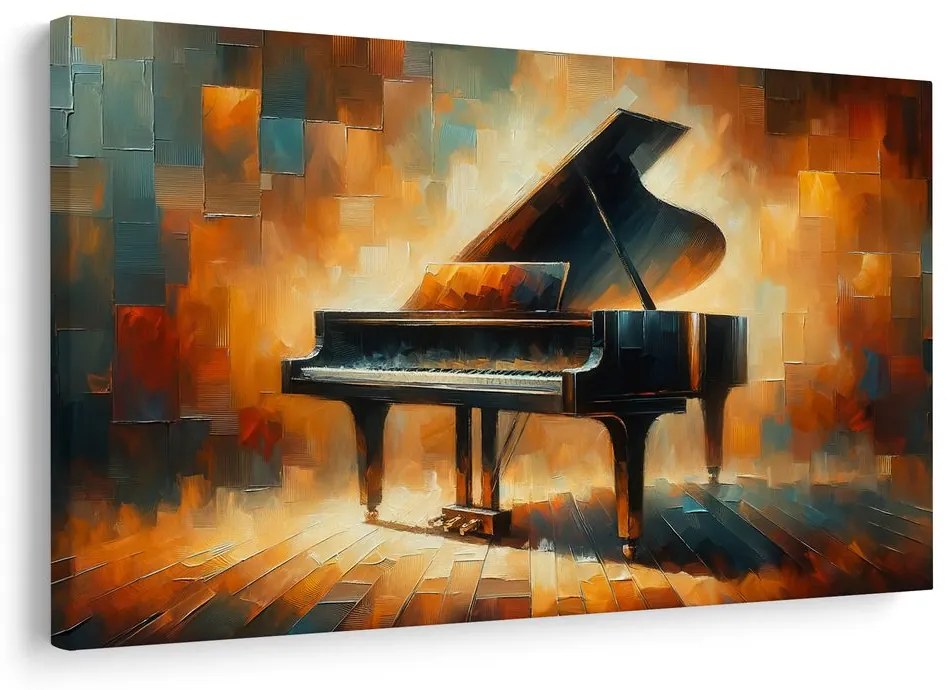 Obraz klavír v žiare umenia