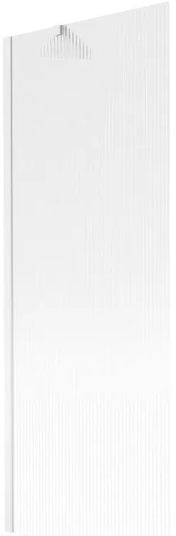 Mexen Next, vaňová zástena 1-krídlová 70 x 150 cm, fixné krídlo, 6 mm sklo s pruhmi, biely profil, 895-070-000-00-09-20