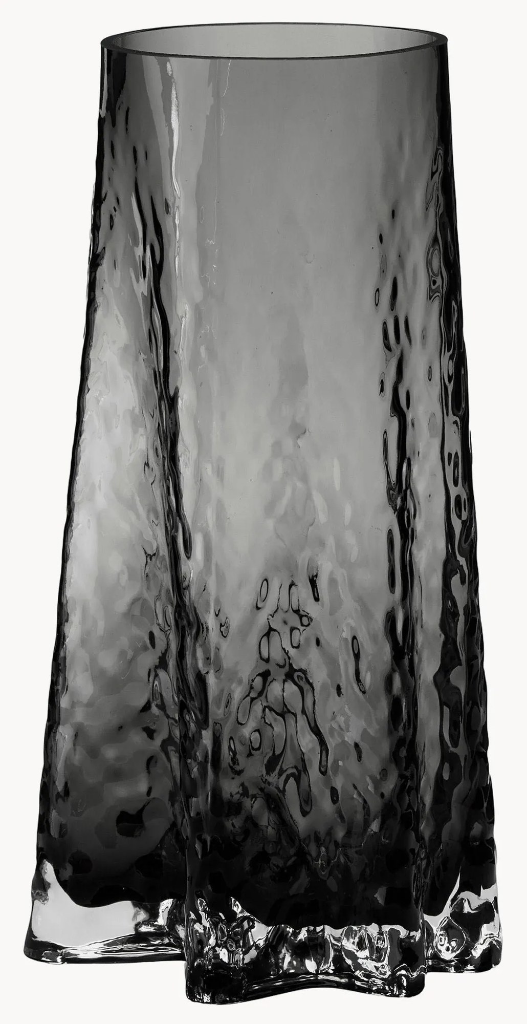 Ručne fúkaná sklenená váza so štruktúrovaným povrchom Gry, V 30 cm