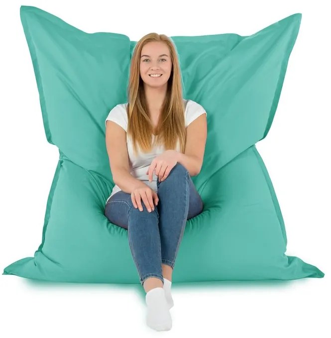 XXL vankúš na sedenie – interiérový aj záhradný, vodeodolný Farba: 16.Tyrkysová