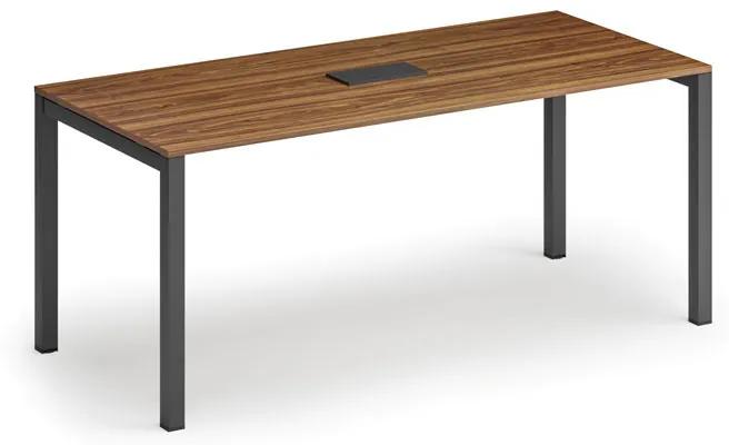Stôl SQUARE 1800 x 800 x 750, orech + stolná zásuvka TYP II, čierna
