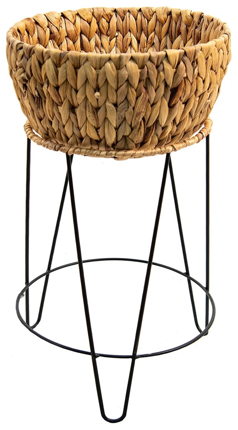 Stojan na kvety s kvetináčom z vodného hyacintu - Ø 28*53 cm