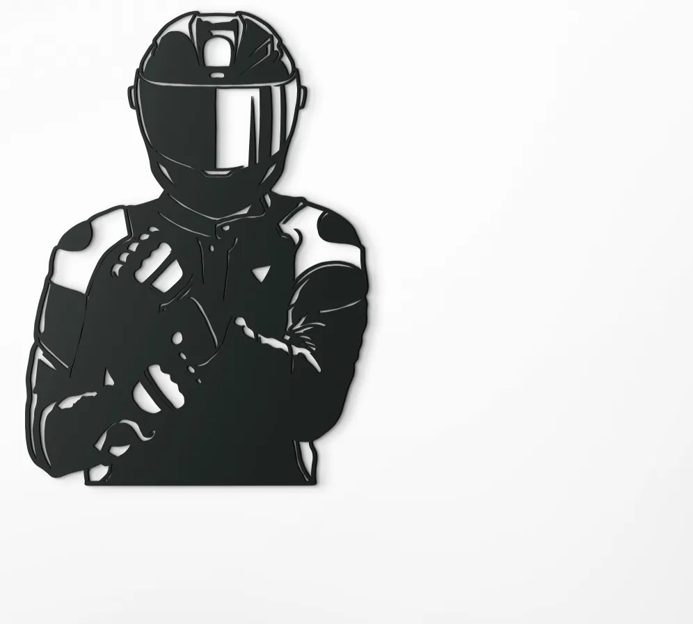 drevko Drevená nálepka Motorkár Rozmer obrazu: 44,5 x 32 cm, Farba dekorácie: Čierna