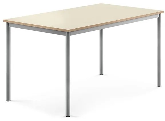 Stôl SONITUS, 1400x800x720 mm, HPL - breza, strieborná