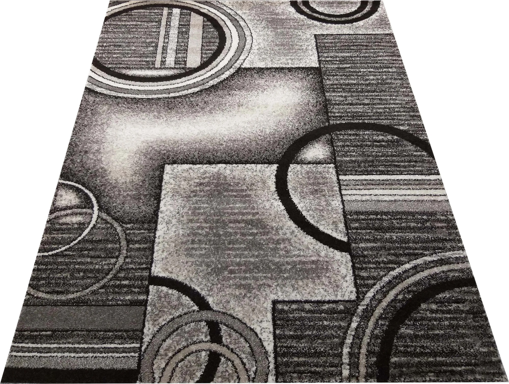 DY Sivý moderný koberec s geometrickým vzorom Panamero 06 Rozmer: 80x150 cm