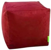 Sedací vak taburetka kocka malá červená semišová TiaHome