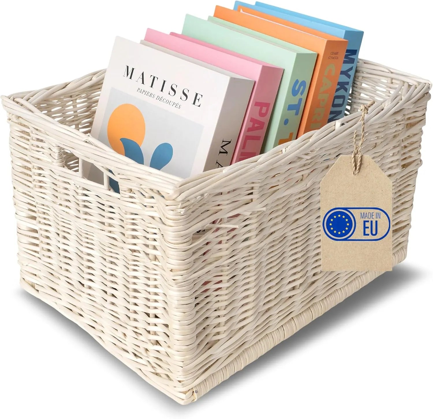 Prútený úložný box, zásuvka, s rúčkou, biela, VRBA, 40x30 Prútený úložný box, zásuvka, s rúčkou, biela, VRBA, 40x30