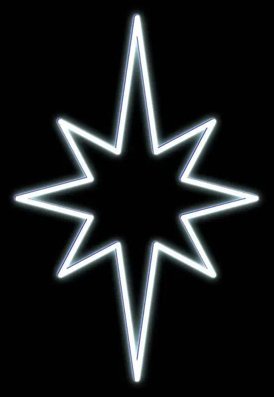 DECOLED LED světelná hvězda, závěsná 3D tisk, 78x103 cm, ledově bílá, bílá