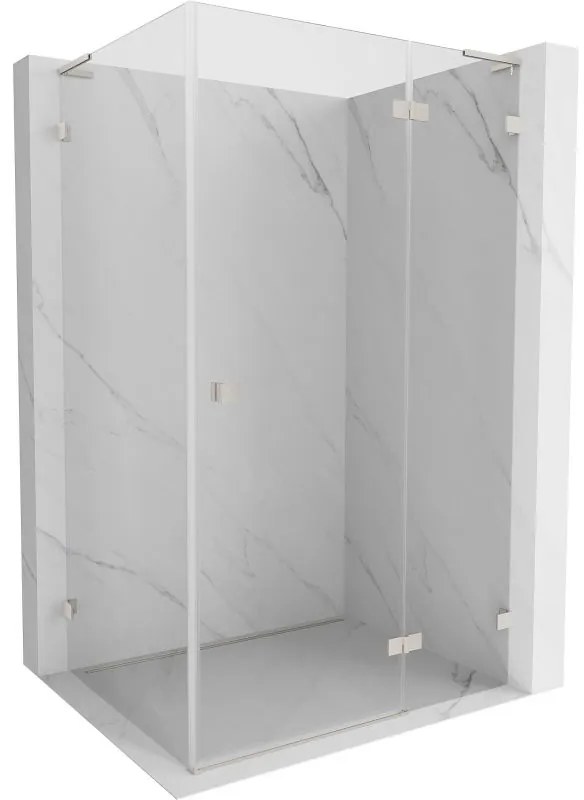 Mexen Lunar, L pravý výklopný sprchový kút 95 x 80 cm, 8mm číre sklo, oceľový profil, 834L-095-080-97-00-P