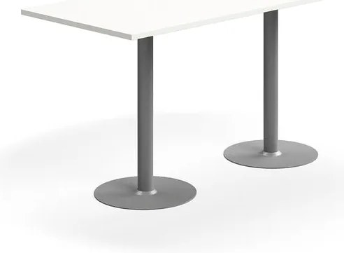 Barový stôl VERTICUS, 1800x800x900 mm, biela/strieborná
