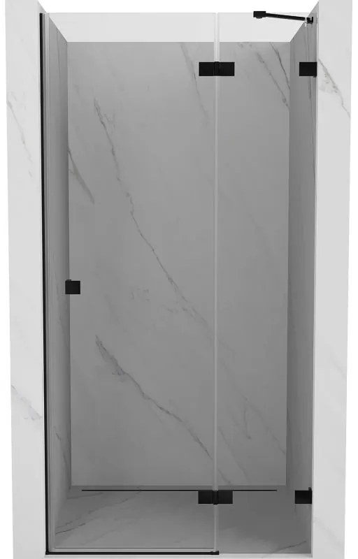 Mexen, Mexen Lunar pravé otočné sprchové dvere 115 cm, transparentné, čierne - 834-115-000-70-00-P