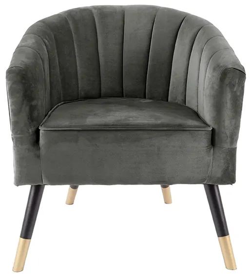 Zamatové kreslo Royal Leitmotiv LM1851TP, sivé