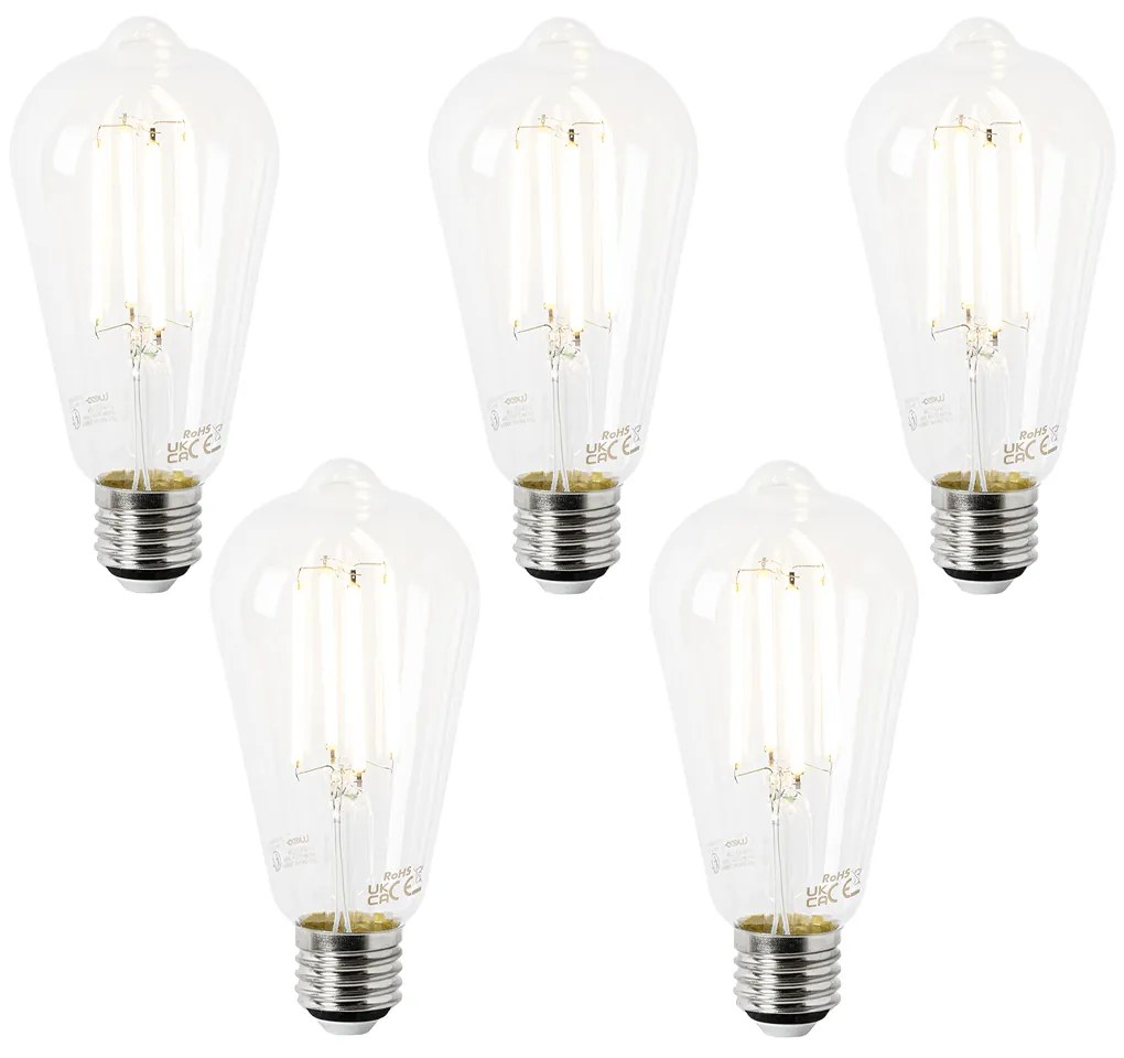 Sada 5 LED žiaroviek E27 ST64 číre 2,2 W 470 lm 2700 K Sada 5 LED žiaroviek E27 ST64 číre 2,2 W 470 lm 2700 K