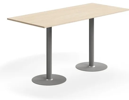 Barový stôl ALVA, 1800x800x900 mm, HPL, strieborná/breza