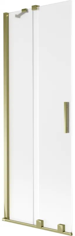 Mexen Velar, 2-krídlová posuvná vaňová zástena 70 x 150 cm, 8mm sklo námraza, zlatá lesklá, 896-070-000-31-50