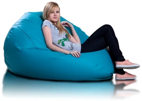 INTERMEDIC SK - Sedací vak Mega Sako z ekokože 135x85 cm | relaxačné a pôrodné kreslo, 335 l Farba: E20 - Zeleno-modrá (tyrkysová) (Ekokoža)