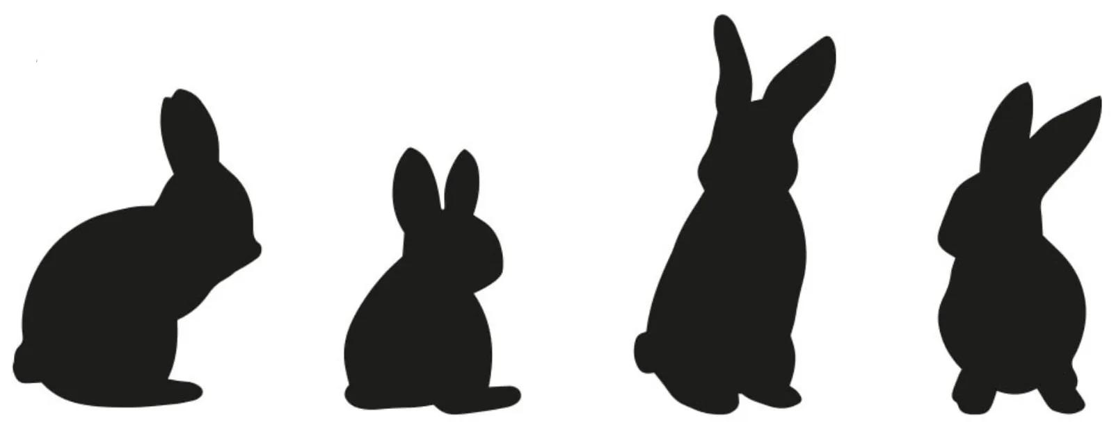 Eulenschnitt Samolepky na stenu Bunnies Black 24 ks