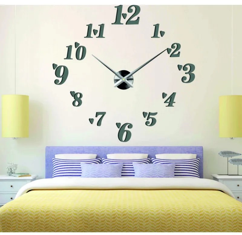 Veľké nalepovacie hodiny na stenu srdiečka I SENTOP 12S004+ srdiečka