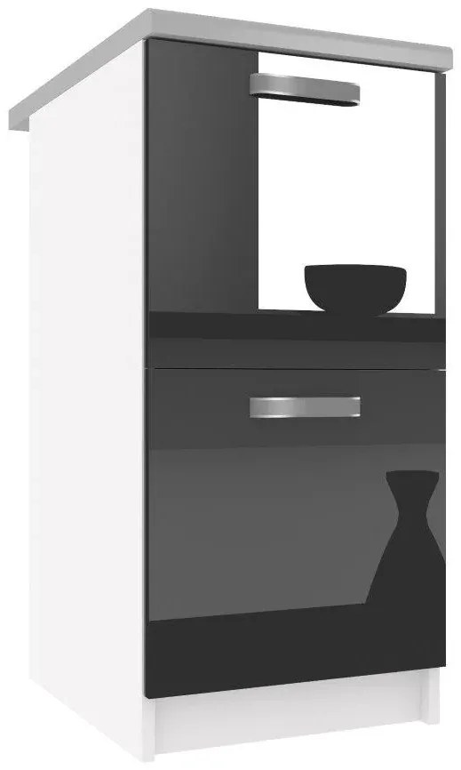 Kuchynská skrinka Belini spodná 40 cm čierny lesk s pracovnou doskou INF SD2-40/0/WT/B/0/F