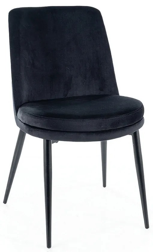 Jedálenská stolička Kayla Velvet, čierna