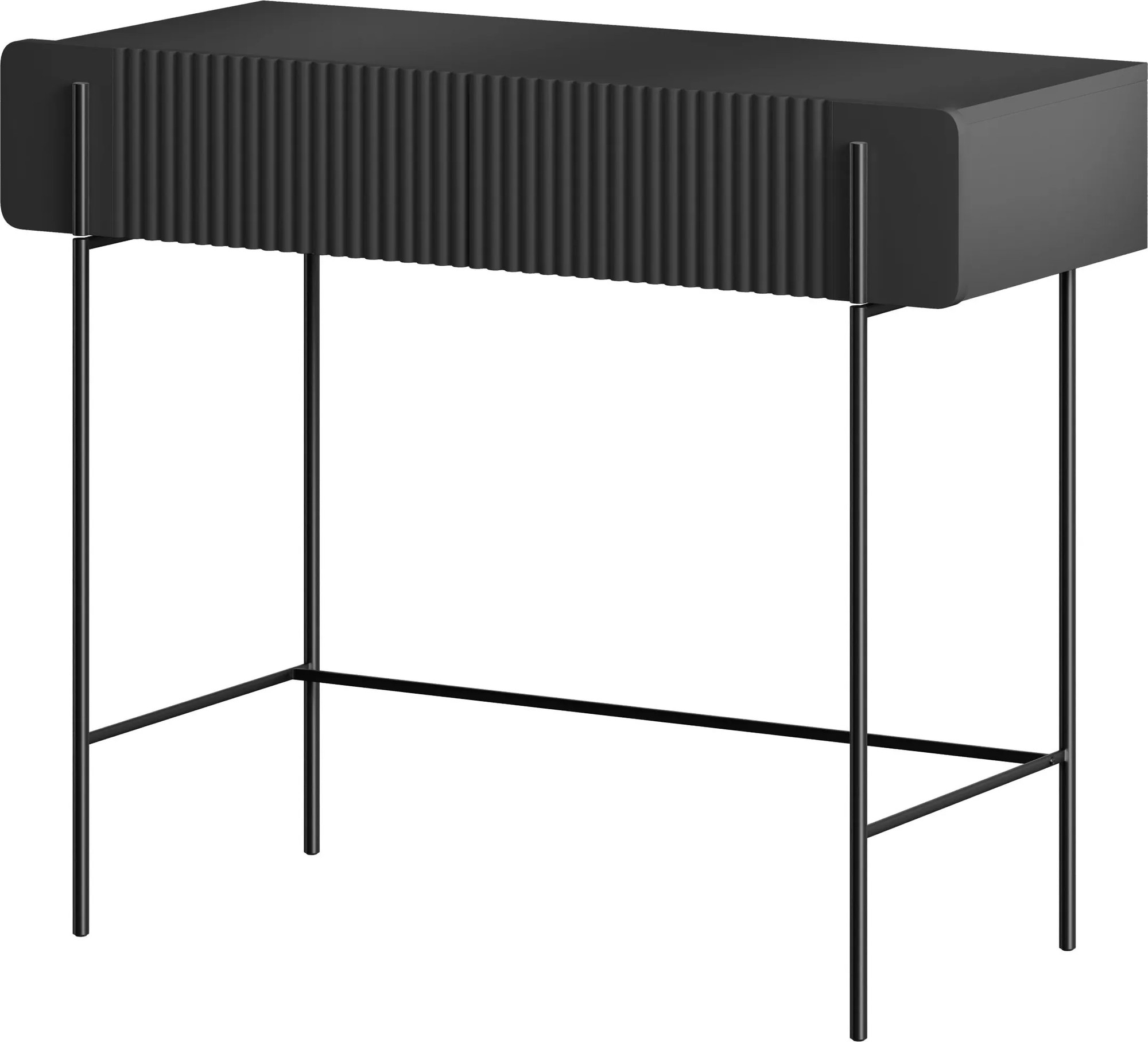 Toaletný stolík Malmi 100 cm - čierny mat / čierna