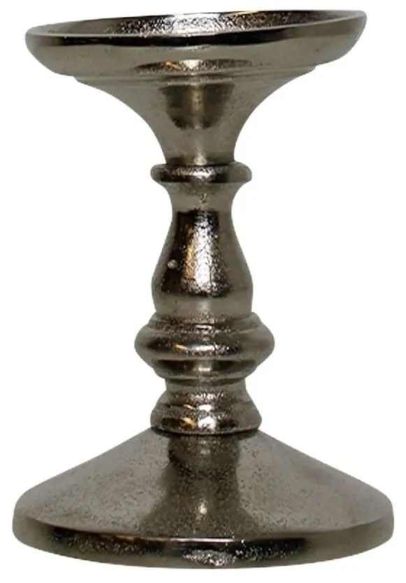 Strieborný lesklý svietnik guľatý - 9 * 9 * 12cm