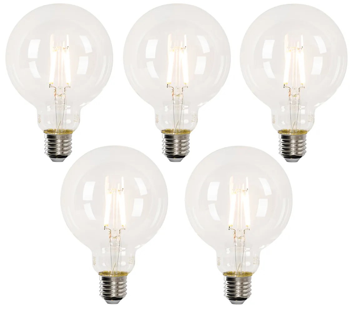 Sada 5 inteligentných LED žiaroviek E27 G95 4,5 W 470 lm 2700-6500 K