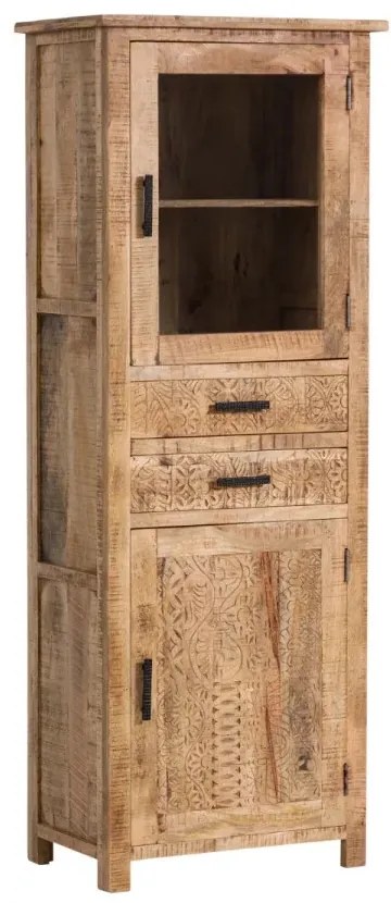 furniture-nabytek.cz - Masívna vitrína Mumbai z mangového dreva, lakovaná, hnedá